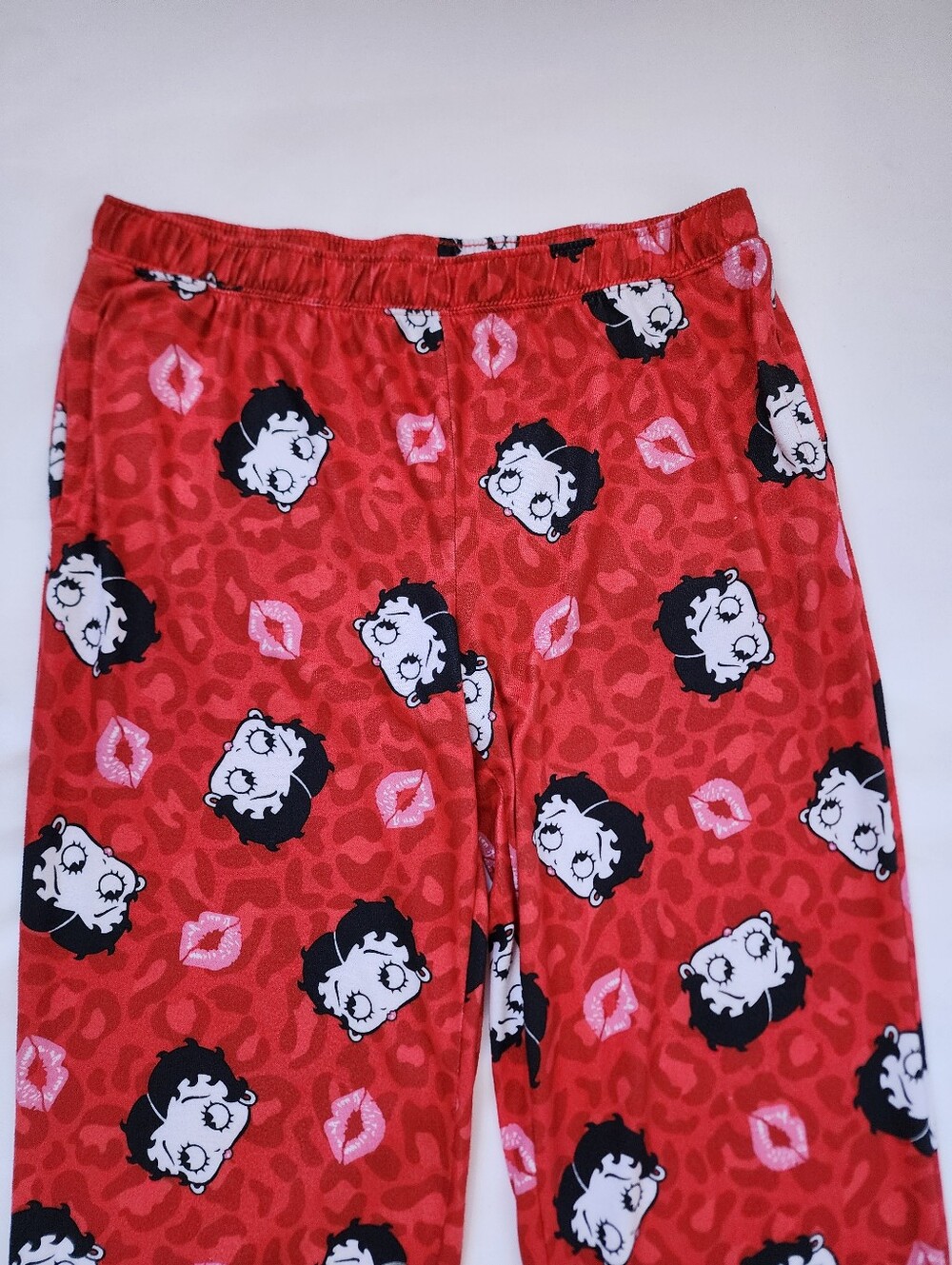 Betty Boop Pajama Pants Women's Large 12/14 Pink Lips Lounge Sleep Pants - Picture 2 of 7